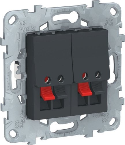 Розетка аудио без рамки Schneider Electric Unica New 2-м. антрацит картинка